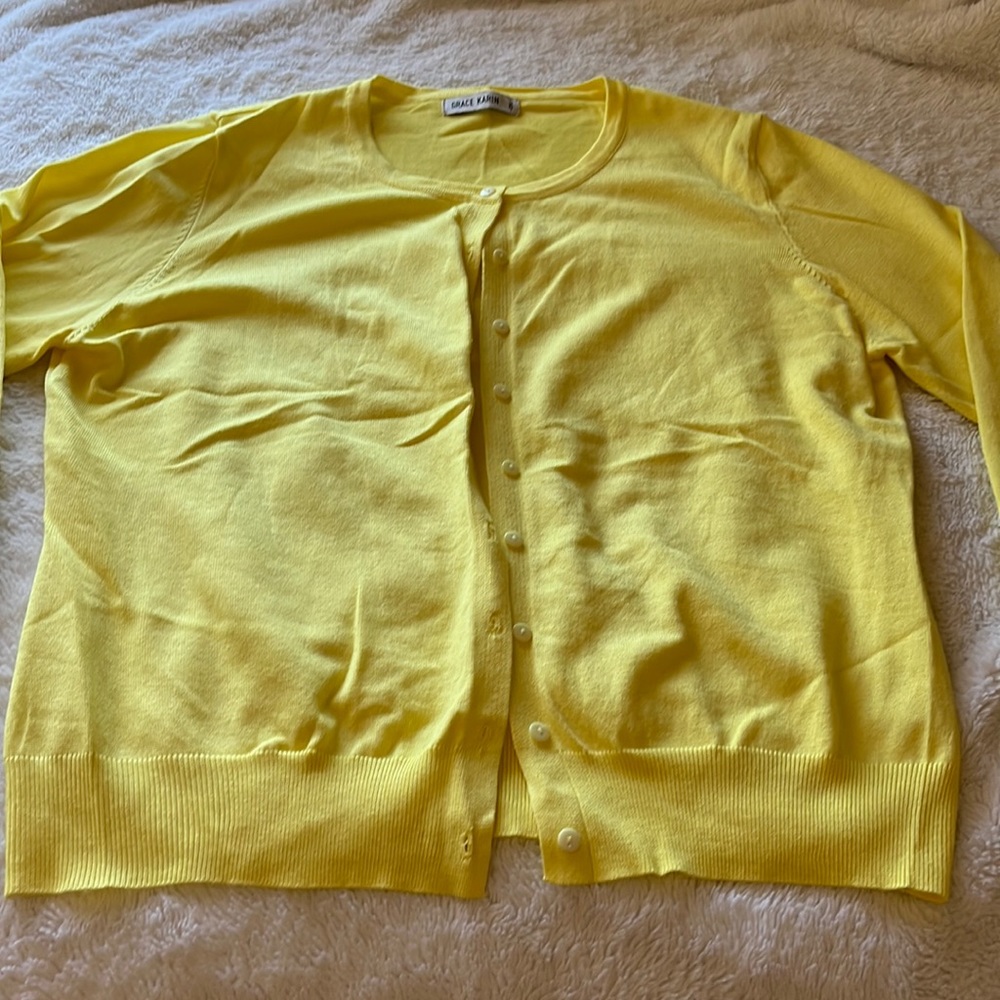 EUC Yellow Button-Up Cardigan